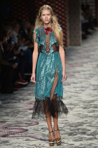 A frock that almost seems cartoonish in its detail (Photo: Tiziana Fabi/AFP/Getty Images)