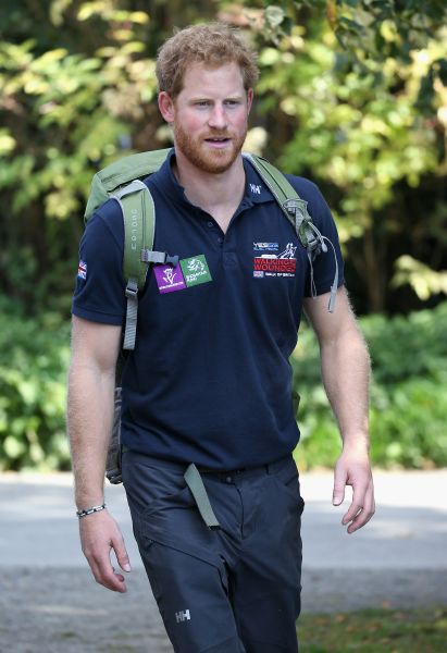 Prince Harry joined the Walk of Britain for a 17-mile trek today. (Photo: Getty)