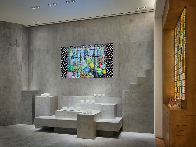 The shop's design features a neutral color palette. (Photo: Hermès)