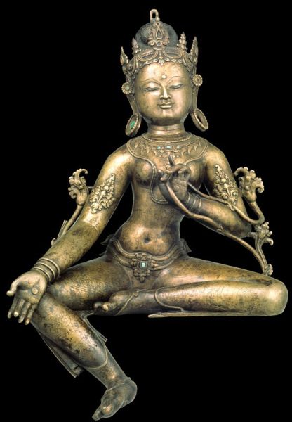 Green Tara Tibet; 13th century Brass with inlays of silver Rubin Museum of Art. 