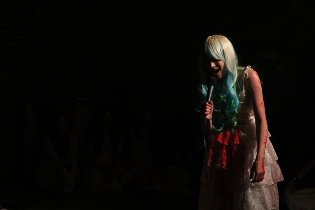 Jenny Hval performed in Basilica's North Hall (Justin Joffe for Observer)