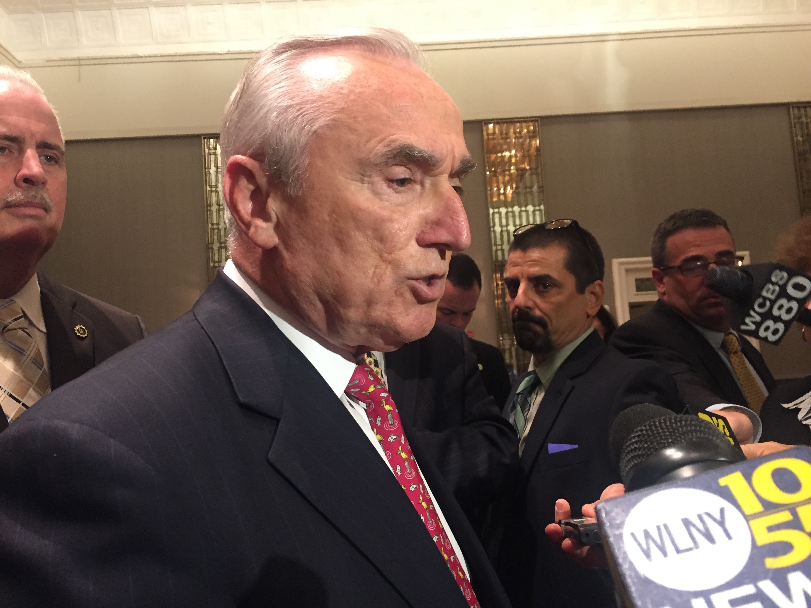 Police Commissioner Bill Bratton speaks to the press today following remarks to the Association for a Better New York. (Photo: Jillian Jorgensen for Observer)