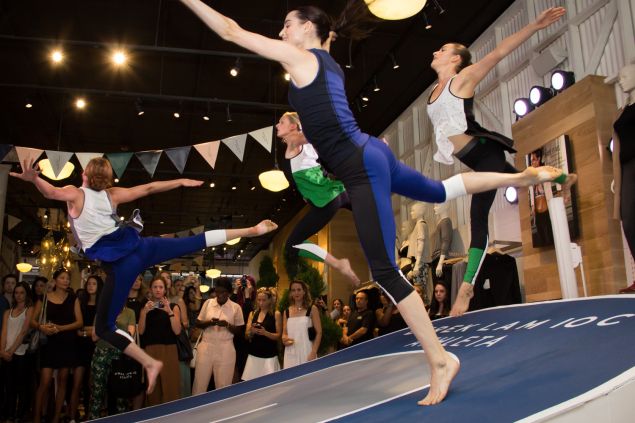Models wore tanks and leggings from the collaboration. (Photo: Observer/Kaitlyn Flannagan)