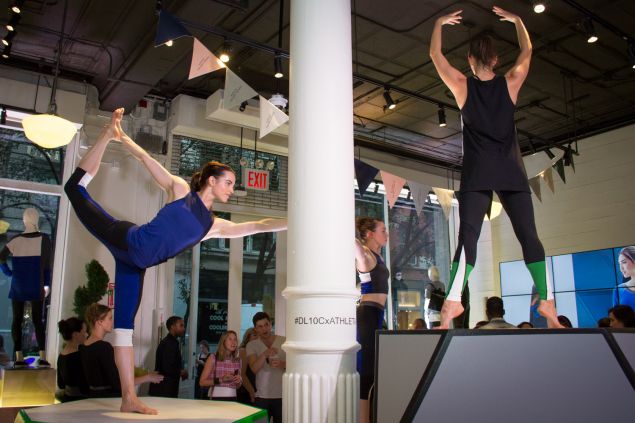 Models performed yoga around the store. (Photo: Observer/Kaitlyn Flannagan)