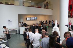 People wait in line to get their copy of Mr. Polan's book signed by the artist at MoMA. (Photo: Brady Dale for Observer)