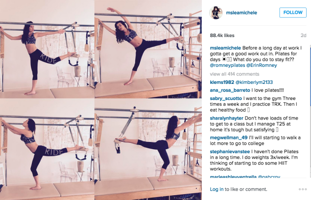 Lea Michele did Pilates. (Photo: Instagram/Lea Michele)