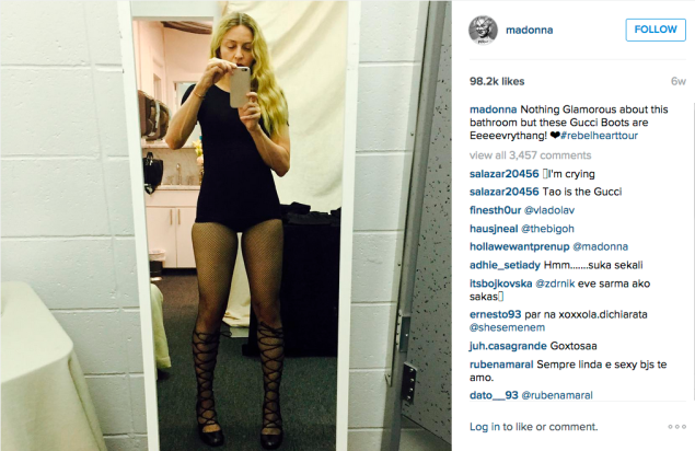 Madonna shared a photo of her Gucci boots on Instagram. (Photo: Instagram/Madonna)