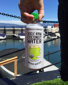 Try some raw coconut water before yoga class. (Photo: Facebook/Harmless Harvest)