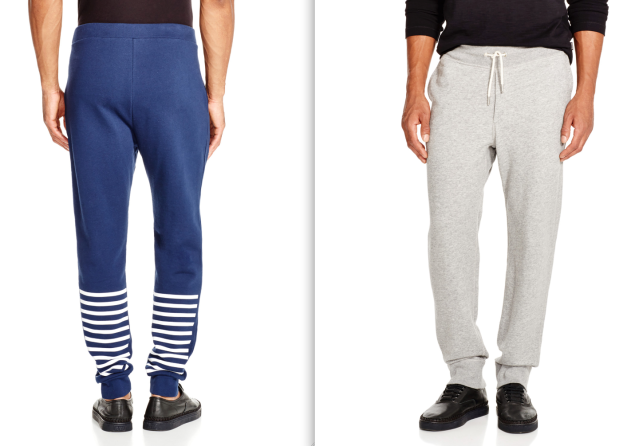 Left, T by Alexander Wang striped sweatpants, $270, www.bloomingdales.com; right, rag & bone sweatpants, $195, www.bloomingdales.com. (Photos: Bloomingdale's)