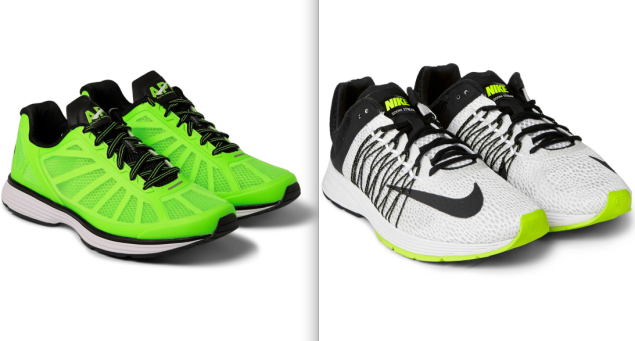 Left, Athletic Propulsion Labs Windchill Running Sneakers, $150, www.mrporter.com; Right, Nike Running Air Zoom 5 Streak Sneakers, $100, www.mrporter.com. (Photos: Mr Porter)