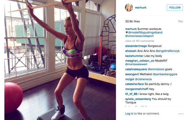 Martha Hunt also works out at modelFIT. (Photo: Instagram/Martha Hunt)
