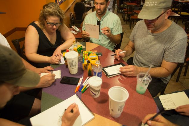 Taco Bell Drawing Club, August 2015. (Photo: Aaron Adler for Observer)