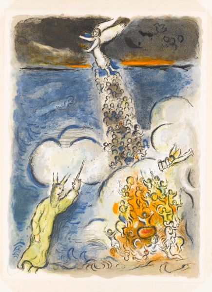 Marc Chagall, Crossing of the Red Sea, from The Story of the Exodus suite, 1966. (Photo: The Jewish Museum)