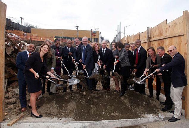 City officials and the Bowery Residents' Committee celebrated the start of construction at Landing Road Residences.