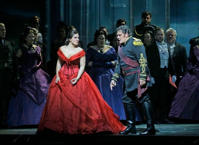 Sonya Yoncheva as Desdemona and Aleksandrs Antonenko in the title role of Verdi's Otello. (Photo: Ken Howard/ Metropolitan Opera)
