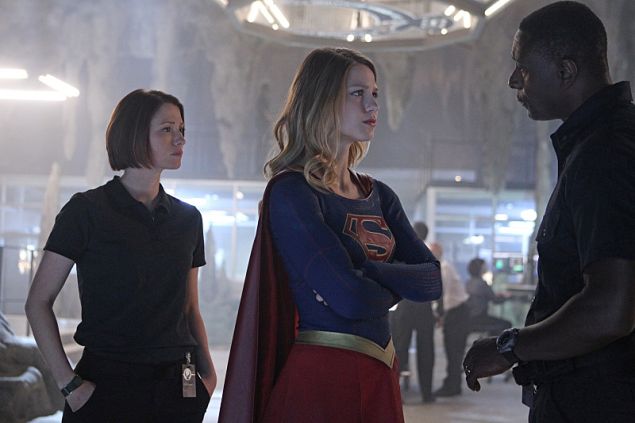 "Pilot" -- After 12 years of keeping her powers a secret on Earth, Kara Zor-El, (Melissa Benoist, center) Superman's cousin, decides to finally embrace her superhuman abilities and be the hero she was always meant to be, on the series premiere of SUPERGIRL, Monday, Oct. 26 (8:30-9:30 PM, ET/PT), on the CBS Television Network. The series moves to its regular time period (8:00-9:00 PM) on Monday, Nov. 2. Also pictured: Chyler Leigh as Alex Danvers (left) and David Harewood as Hank Henshaw Photo: Sonja Flemming/CBS é2015 CBS Broadcasting, Inc. All Rights Reserved
