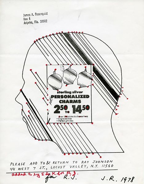 Jim Rosenquist and Elaine de Kooning Untitled mail art piece, c. 1980s