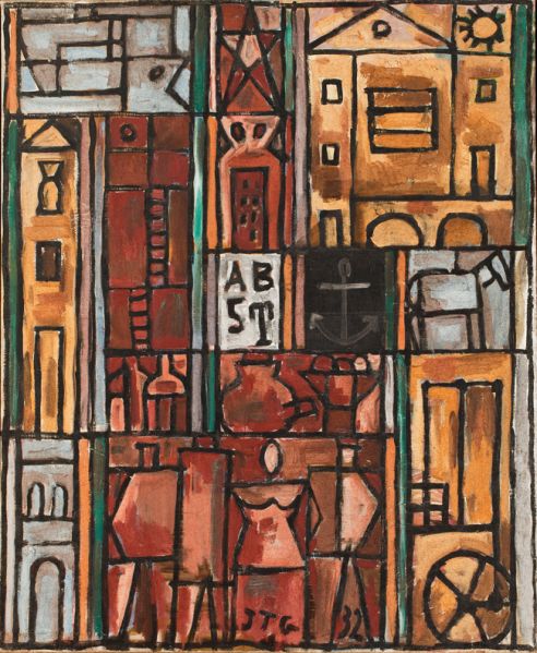 Joaquín Torres-García, Constructif avec quatre figures (Constructive with four figures), 1932. © Sucesión Joaquín Torres-García, Montevideo 2015. (Photo: Courtesy Pablo Almansa)