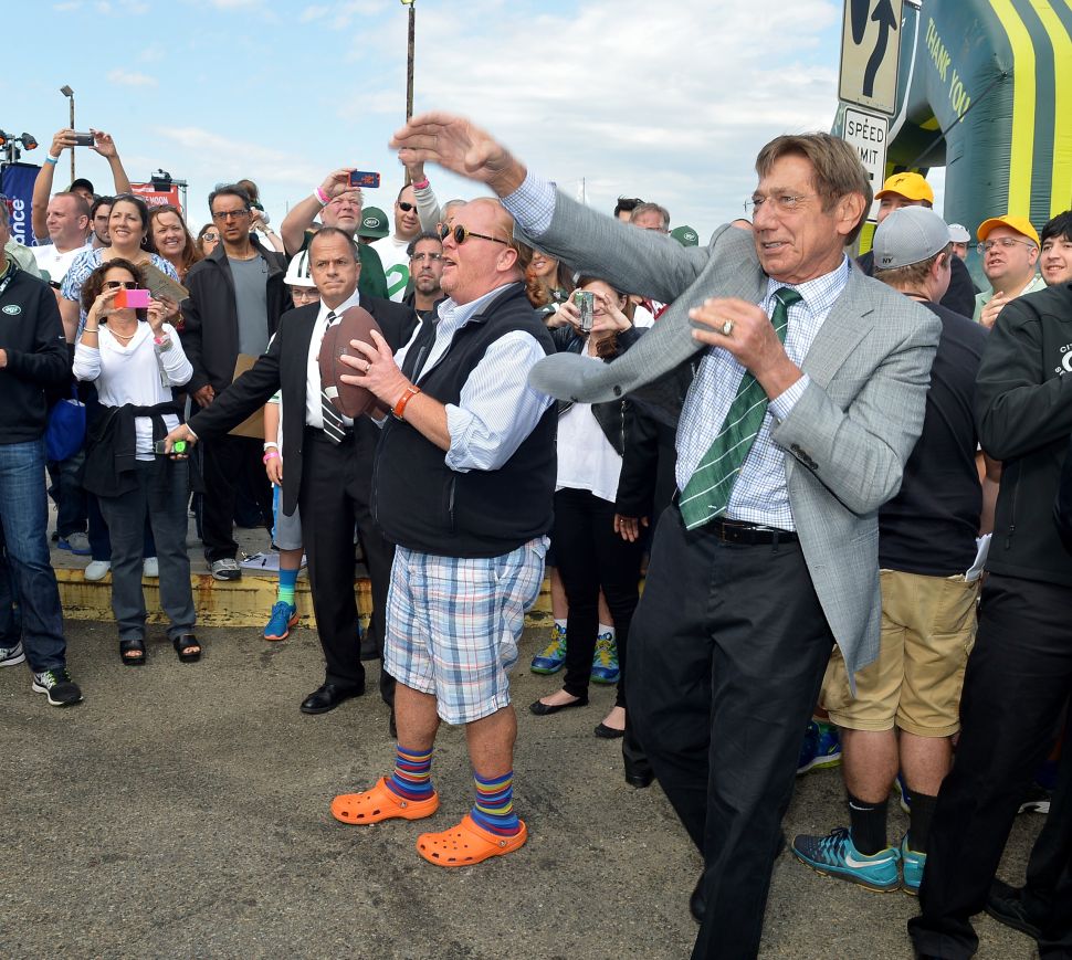 Chef Mario Batali, Joe Namath (Photo by Gustavo Caballero/Getty Images for NYC Wine & Food Festival).