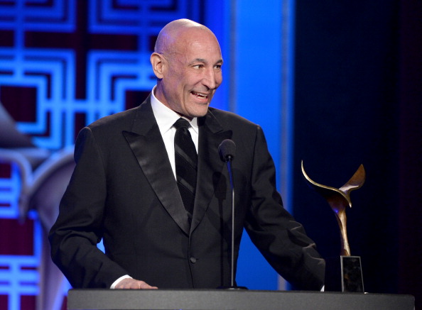 LOS ANGELES, CA - FEBRUARY 01: Writer Sam Simon accepts the "Valentine Davies Award for Humanitarian Efforts and Community Service" onstage at the 2014 Writers Guild Awards L.A. Ceremony at J.W. Marriott at L.A. Live on February 1, 2014 in Los Angeles, California. (Photo by Alberto E. Rodriguez/Getty Images for WGAw)