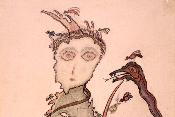 Heinrich Anton Muller (1869-1930), detail of drawing. Collection de l’Art Brut, Lausanne. Photo: Claude Bornand, Atelier de numérisation—Ville de Lausanne.