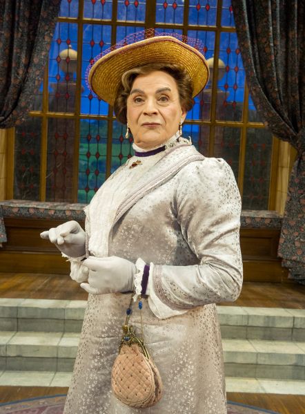 David Suchet as Lady Bracknell in the West End production of The Importance of Being Earnest, which will be screened in movie theaters across the U.S. on November 3. (Photo: Alastair Muir)