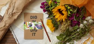 Also up for sale is the collection's "Dig in to Dig it" notebook. (Photo: Shamin Abas)