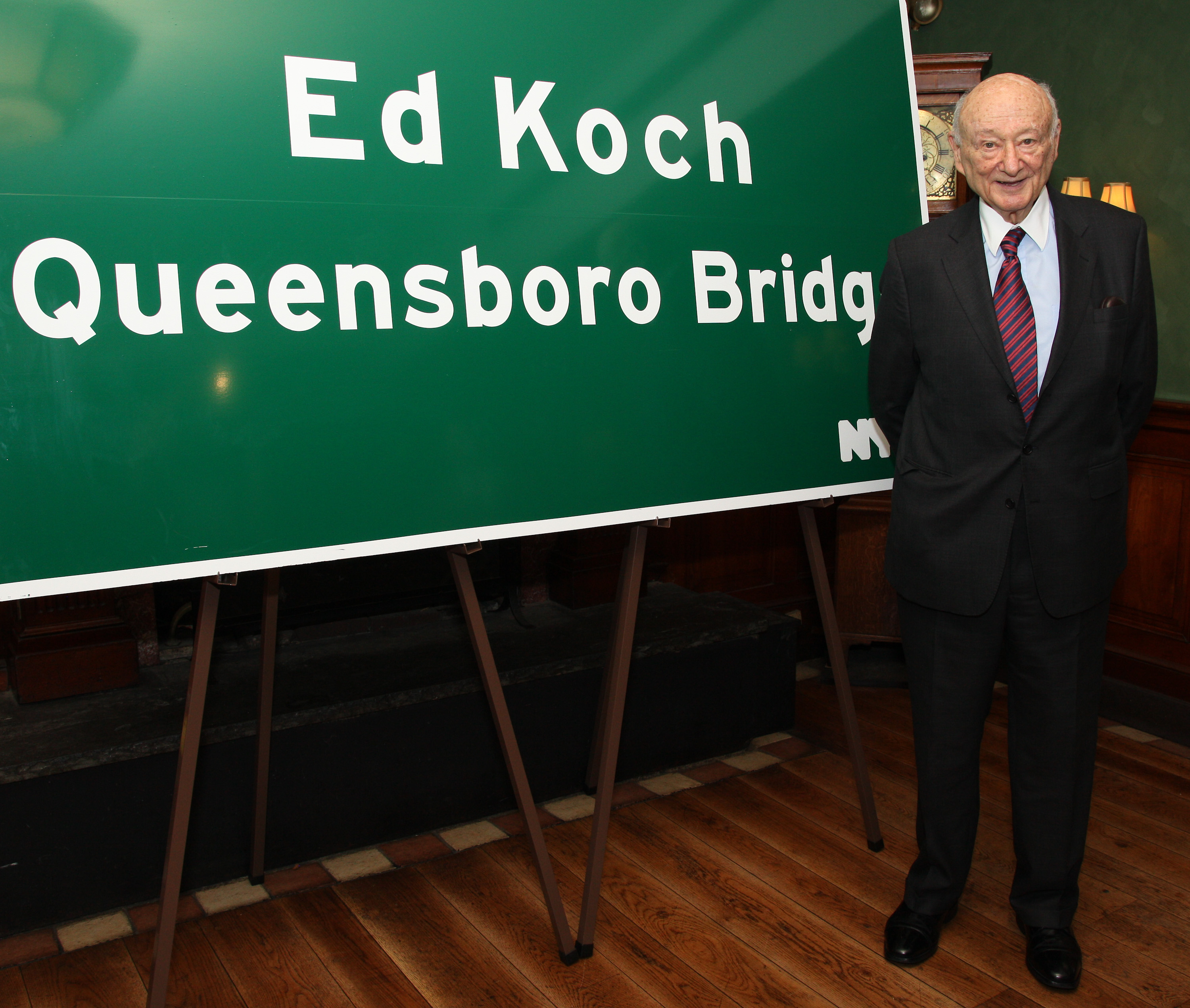 Ed Koch poses during the renaming of the Queensboro Bridge in his honor at The Water Club Restaurant on May 19, 2011 in New York City. (Photo by JP Yim/Getty Images)