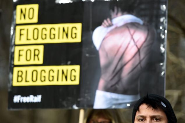 The Saudi judiciary issued a public flogging punishment for liberal blogger Raif Badawi last January. (TOBIAS SCHWARZ/AFP/Getty Images)