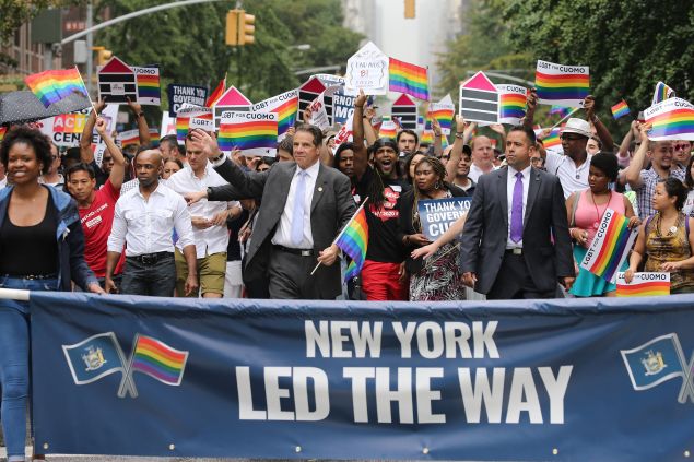 Gov. Andrew Cuomo in the 2015 New York City Gay Pride Parade (Photo: Neilson Barnard for Getty Images)