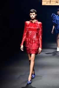 PARIS, FRANCE - OCTOBER 01: A model walks the runway during the Lanvin show as part of the Paris Fashion Week Womenswear Spring/Summer 2016 on October 1, 2015 in Paris, France. (Photo by Pascal Le Segretain/Getty Images)