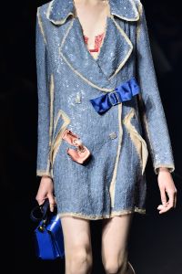 PARIS, FRANCE - OCTOBER 01: A model, dress detail, walks the runway during the Lanvin show as part of the Paris Fashion Week Womenswear Spring/Summer 2016 on October 1, 2015 in Paris, France. (Photo by Pascal Le Segretain/Getty Images)