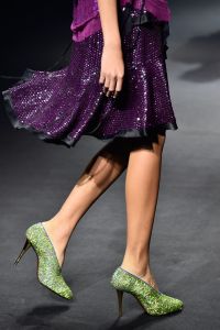 PARIS, FRANCE - OCTOBER 01: A model, shoes detail, walks the runway during the Lanvin show as part of the Paris Fashion Week Womenswear Spring/Summer 2016 on October 1, 2015 in Paris, France. (Photo by Pascal Le Segretain/Getty Images)