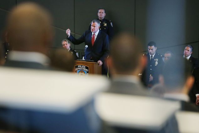 Mayor Bill de Blasio today. (Photo by Spencer Platt/Getty Images)