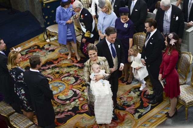 Prince Nicolas does not look thrilled about his attire. (Photo: JONAS EKSTROMER/AFP/Getty Images)