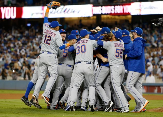 The Mets triumphed over the Dodgers in the NLDS last night. (Photo: :Sean M. Haffey for Getty Images)