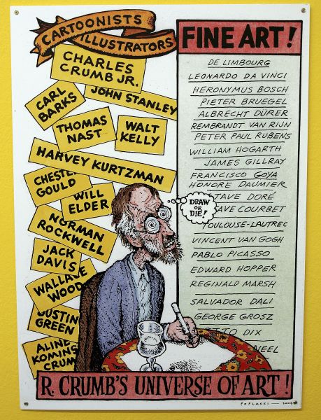 LONDON - MARCH 30: A cartoon drawn by Robert Crumb is seen at the private view for "Robert Crumb: A Chronicle Of Modern Times" at the Whitechapel Art Gallery on March 30, 2005 in London. The first major UK retrospective of the US cult-cartoonist - who is renowned for producing controversial and politically incorrect work - surveys his career spanning 40 years. (Photo by Chris Jackson/Getty Images)