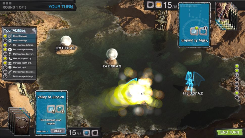 Deckbound Heroes is a classic style board control game run with digital playing cards, reminiscent of the card game Magic: The Gathering. (Image: Deckbound)