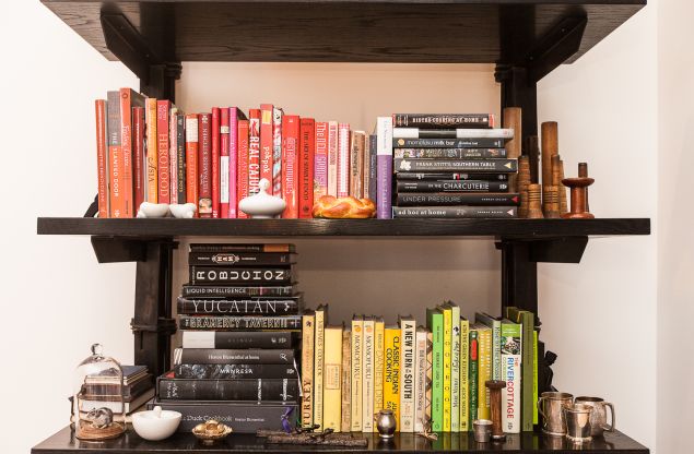 Color-coded books. (Photo: Emily Assiran for Observer)