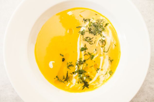 Sweet potato soup. (Photo: Emily Assiran for Observer)