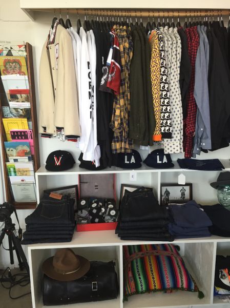 A rack of clothing at Virgil Normal (Photo: Dena Silver).