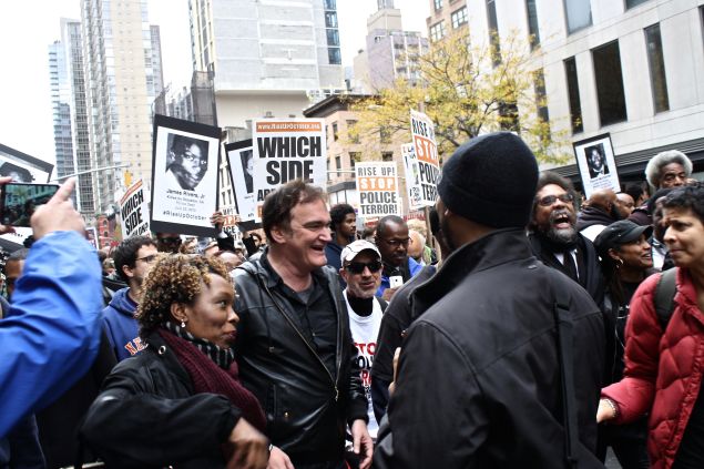 Tarantino and West at the front of the march
