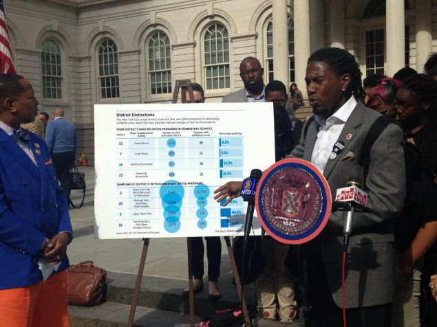 Councilman Jumaane Williams, right, with Councilman Andy King (Photo: Will Bredderman for Observer).