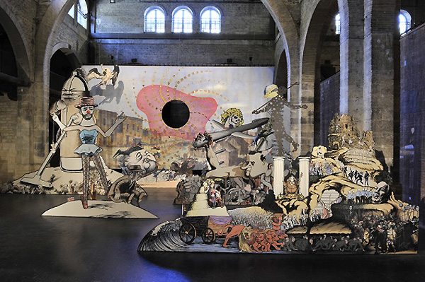 Jim Shaw, Labyrinth: I Dreamt I was Taller than Jonathan Borofsky, 2009. (Photo: Courtesy the artist and Galerie Praz-Delavallade, Paris. © F. Deval, Mairie de Bordeaux)