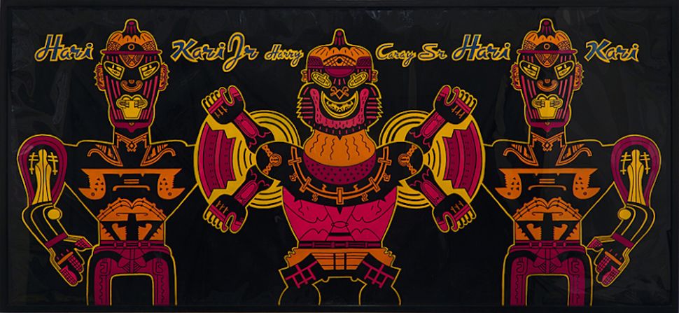 Karl Wirsum, “Harry Kari’s Arms Exchange,” 1976. (Photo: Courtesy of Derek Eller Gallery)