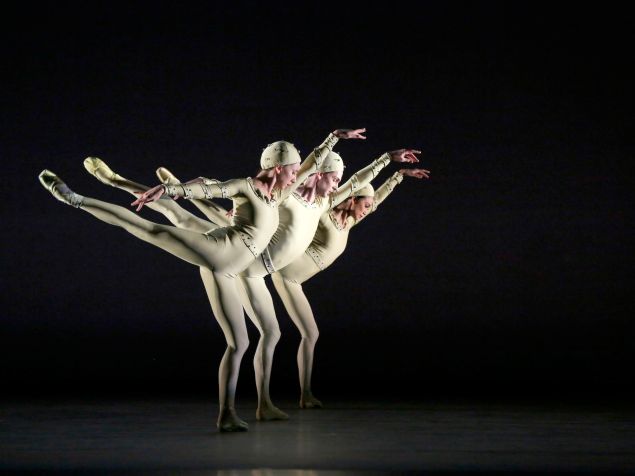Isabella Boylston, Joseph Gorak and Stella Abrera in Monotones I. (Photo: Marty Sohl)