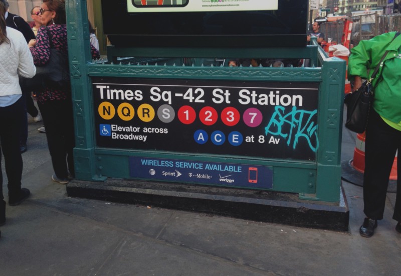 Times Square-42 St Station entrance.