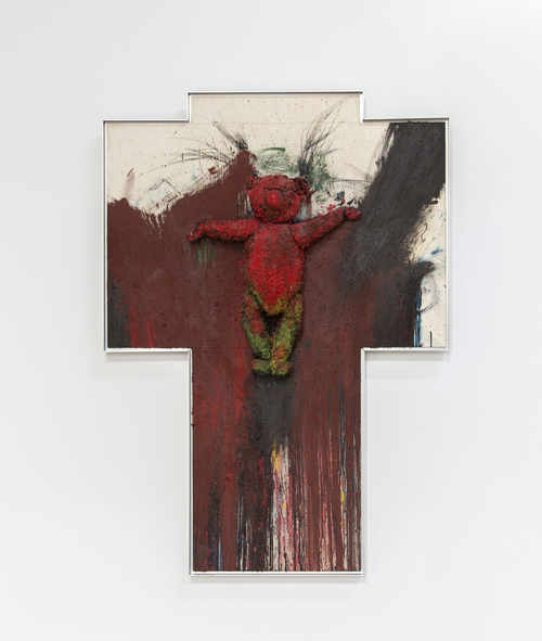Der gekreuzigte Bar (Bear on the Cross), 1985-1987, by Arnauf Ranier. (Photo: Courtesy of Mana Contemporary)