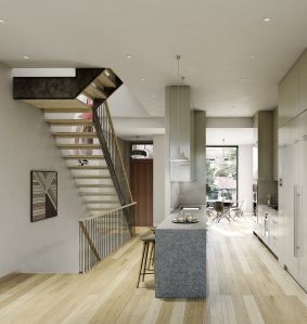 The townhouse project State + Bond feels contemporary, rather than cold, says its developer.(Photo: HPDM)