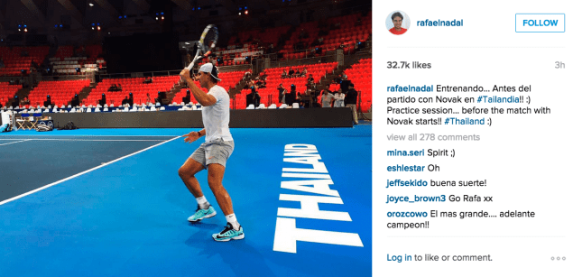 Rafael Nadal hit the courts. (Photo: Instagram/Rafael Nadal)